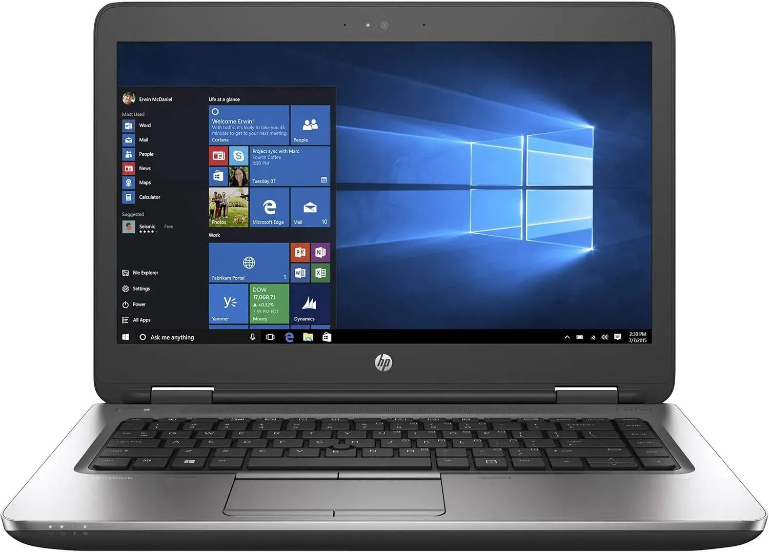 HP ProBook 640 G2 Laptop Intel Core i56300U Upto 3.0GHz, 14 HD Display, 8GB RAM, 256GB NVMe SSD, DisplayPort, WiFi, Bluetooth, Windows 10 Pro With Free Bag (Preowned)