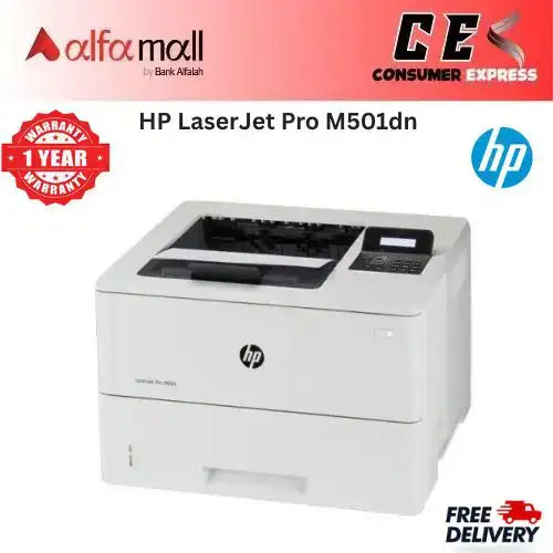 HP LaserJet Pro M501dn Printer, Up to 45 ppm (Black) (Brand New, 1 Year Warranty)