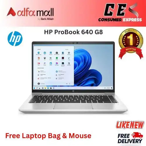 HP ProBook 640 G8 Laptop Intel Core i51145G7, 16GB DDR4, 512GB SSD, WiFi 6, Backlit KB, Fingerprint Reader, 14" FHD IPS Display (Like New) Free Bag & Mouse