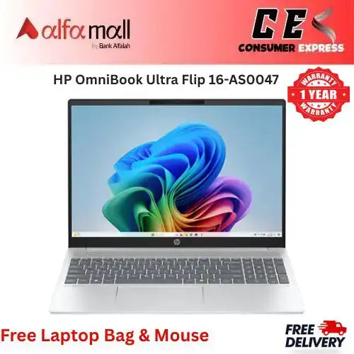 HP OmniBook Ultra Flip 16AS0047 Laptop Intel Core Ultra 7 256V, 16GB Ram 512GB SSD, 16Inch, 3K, OLED MultitouchEnabled, Fingerprint reader, Backlit Keyboard, Windows 11 Home With Hp Tilt Pen Stylus (Eclipse Grey)