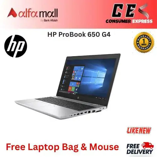 HP ProBook 650 G4 €“ Core i7 8th Gen, 16GB RAM, 256GB SSD, 15.6Inch FHD Display (Like New) Free Bag & Mouse