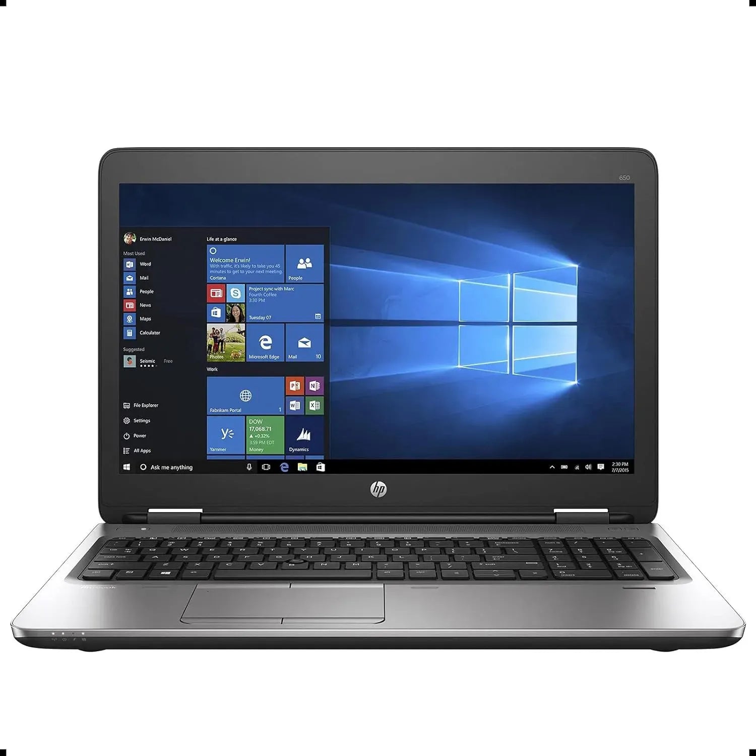 HP ProBook 650G2 Business Notebook Intel i56200U, 8GB DDR4, 256GB SSD, DVDRW, WiFi+Bluetooth, BacklitKeyboard, Webcam, 15.6" FullHD, Windows 10 Pro64 With Free Bag (Preowned)