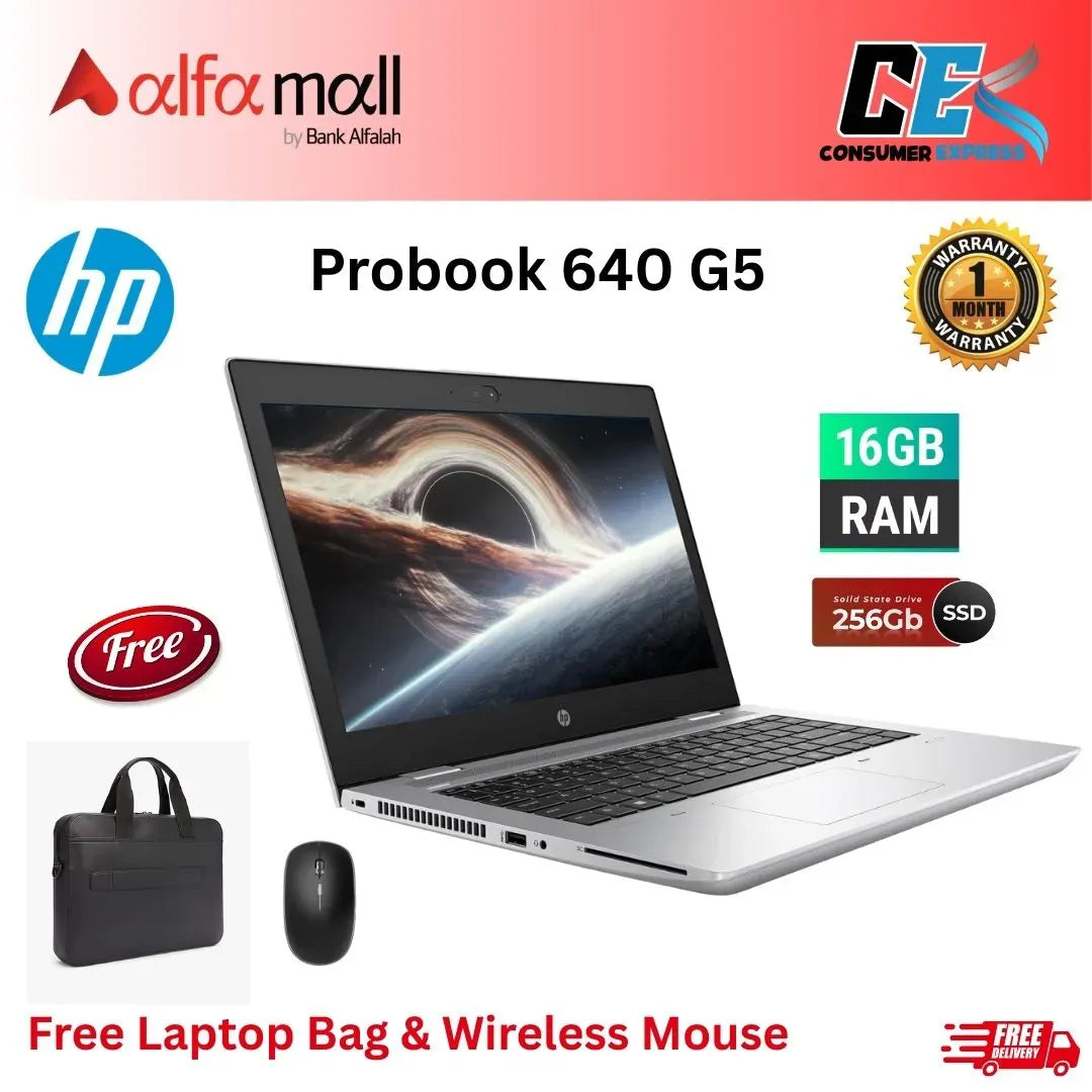 HP Probook 640 G5 Core i5 8th Gen 16GB Ram 256GB SSD 14inch Display Free Bag & Mouse