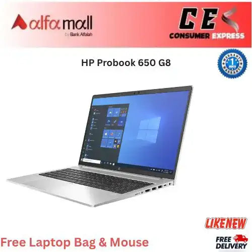 HP Probook 650 G8 Core i5 11th Gen 16GB Ram 256GB SSD 15.6Inch FHD Display, Backlit Keyboard (Like New) Free Bag & Mouse