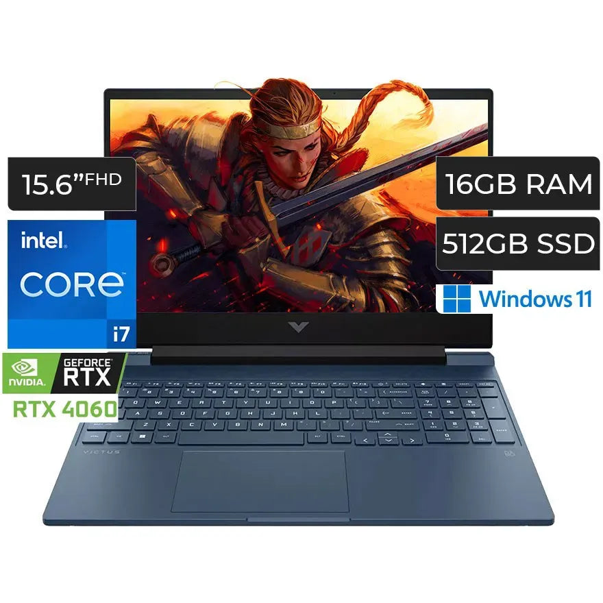 HP Victus 15 FA1657nr Raptor Lake 13th Gen Ci713620H Processor 16GB RAM, 512GB SSD, 8GB NVIDIA GeForce RTX4060 GDDR6, 15.6 Full HD 1080p IPS 144Hz 250nits MicroEdge Display, Backlit Keyboard (New)