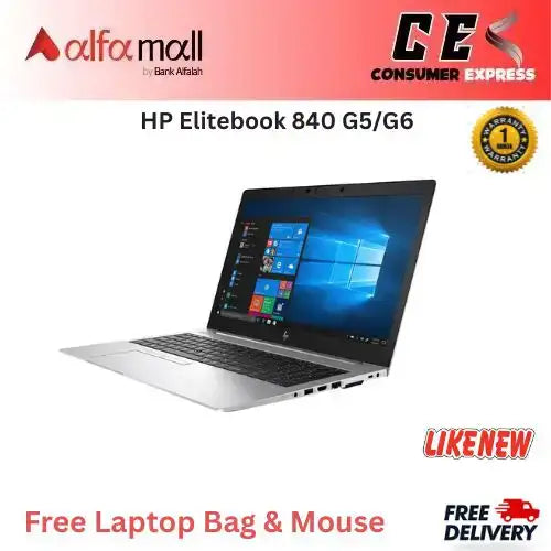 HP Elitebook 840 G5/G6 Core i7 8th Gen 16GB Ram 512GB SSD 14inch FHD Display (Like New) Free Bag & Mouse