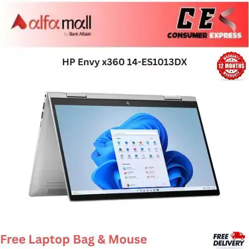 HP Envy x360 14ES1013DX Core 5 120U, 8GB RAM, 512GB SSD, Intel Graphics, 14Inch FHD Touch, Nural Silver (Brand New, 1 Year Warranty)