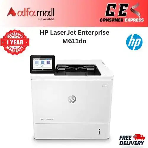 HP LaserJet Enterprise M611dn Mochrome Duplex Printer (7PS84A) (Brand New, 1 Year Warranty)