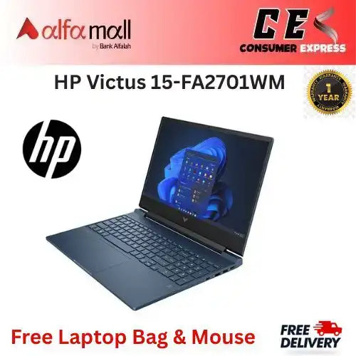 HP Victus 15FA2701WM Gaming Laptop 13th Gen Core i513420H, 16GB DDR4, 512GB SSD, NVIDIA RTX 4050 6GB Graphics, 15.6" FHD IPS 144Hz, Windows 11 Home, Mica Silver