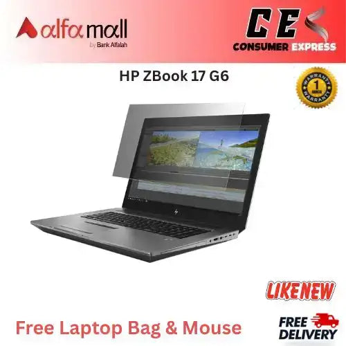 HP ZBook 17 G6 Intel Core i79850H 32GB RAM 512GB SSD 17” Full HD Display (Like New) Nvidia Quadro RTX 3000 6GB Graphics Windows 10 Pro Finger Print Reader Free Bag and Mouse (Preowned)