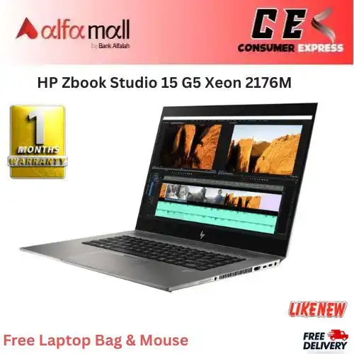 HP Zbook Studio 15 G5 Xeon 2176M 16GB RAM 512GB SSD 4GB P1000 Nvidia Quadro 15.6" Display (Like New) - Free Bag & Mouse -