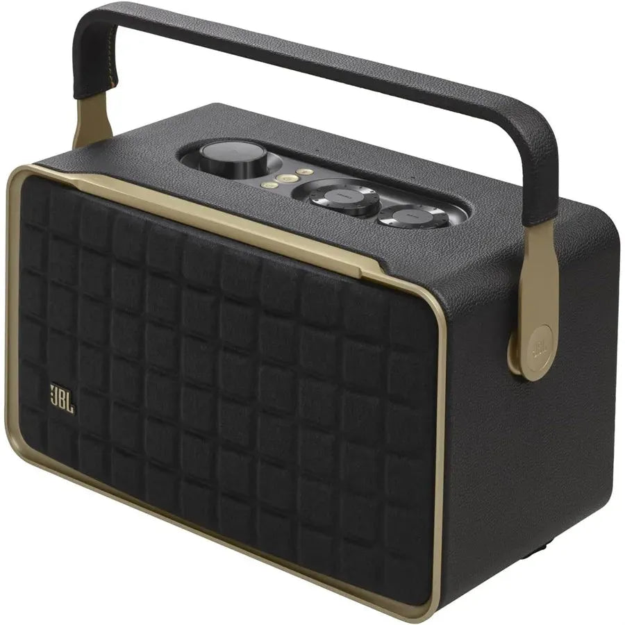 JBL Authentics 300 Portable Smart Home Speaker Bluetooth WiFi Built in Btery Built in Alexa and Google Assistant Black