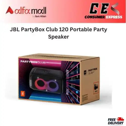 JBL Harman PartyBox Club 120 - Portable Party Speaker with Foldable Handle | Black