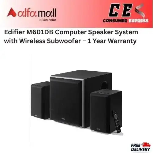 Edifier M601DB Computer Speaker System with Wireless Subwoofer €“ 1 Year Warranty