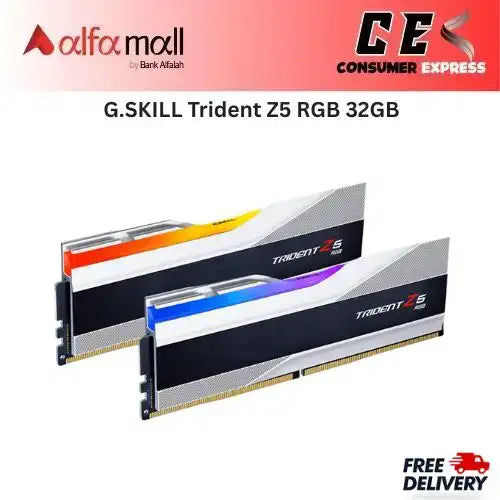 G.SKILL Trident Z5 RGB 32GB (2x16GB) DDR5 Desktop Memory 6000 MT/s Dual Channel Kit