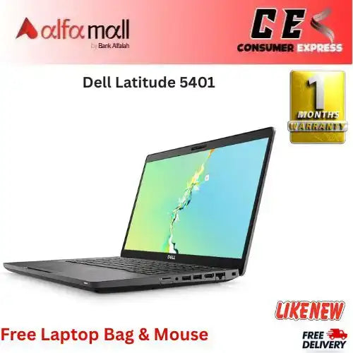 Dell Litude 5401 Corei79th Gen 16 GB RAM 256 GB SSD NVIDIA GeForce MX150 2GB Card 14€³ Display