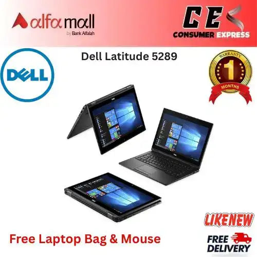 Dell Litude 5289 2 in 1 Laptop Intel Core i77600U 7th Gen, 16GB DDR4, 512GB SSD, 12.5" FHD X360 Touchscreen Display, Webcam (Like New) Free Bag & Mouse