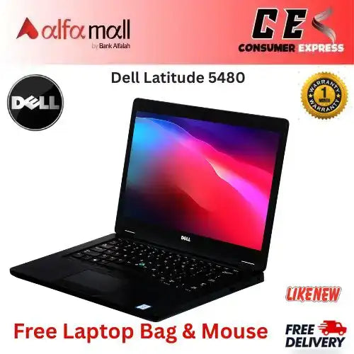 Dell Litude 5480 Business Laptop, 14 Inch HD, Intel Core i5 7th Generi, 16GB DDR4, 512GB SSD, Webcam, Windows 10 Pro Free Bag and Mouse(Like New)