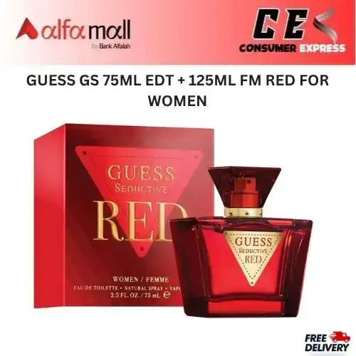 GUESS GS 75ML EDT + 125ML FM RED FOR WOMEN