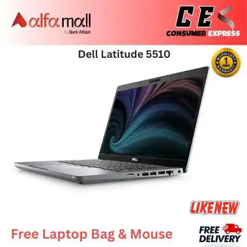 Dell Litude 5510 Laptop PC, Intel Core i510310U 10th Gen Processor, 16GB Ram, 512GB NVMe SSD, Webcam, Type C, HDMI Windows 11 Pro, Silver (Like New) Free Bag and Mouse (Preowned)
