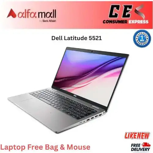 Dell Litude 5521 €“ Core i5 11th Gen, 8GB RAM, 256GB SSD, 15.6Inch FHD, Thunderbolt (Like New) Free Bag & Mouse