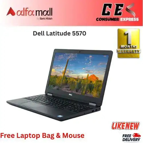 Dell Litude 5570 Corei76th Gen (HQ) Processor 8GB RAM 256GB SSD AMD Rade M370 Graphics Card 2GB Dediced 15.6€³ Display