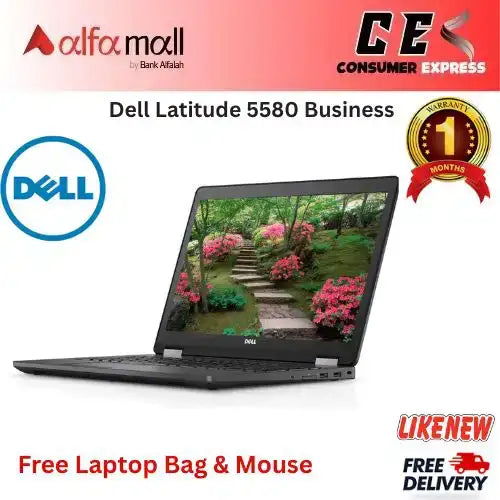 Dell Litude 5580 Business Laptop Intel Core i5 7th Generi, 16GB Ram, 256GB SSD, 15.6" inch HD Display, Webcam, Wifi (Like New) Free Bag & Mouse