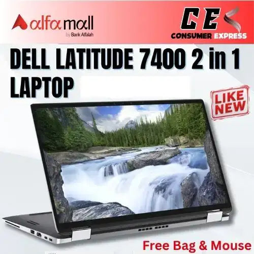 Dell Litude 7400 X360 Metallic Body Intel Core i7 8th Gen 16GB RAM 512GB SSD 14Inch Touch Screen Display (Like New) Free Bag & Mouse