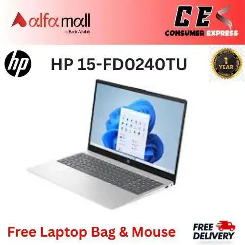 HP 15FD0240TU Laptop 13th Gen Core i51334U, 8GB DDR4, 512GB SSD, Intel Iris Xe Graphics, 15.6" FHD, Windows 11 Home , 1 Year Official Warranty