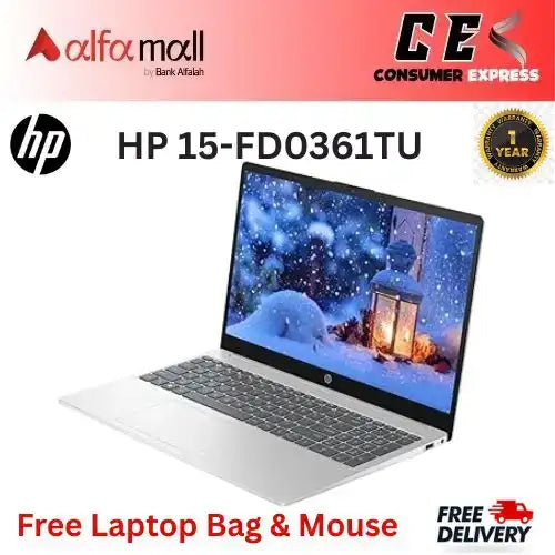 HP 15FD0361TU Laptop 13th Gen Core i51334U, 8GB DDR4, 512GB SSD, Intel Iris Xe Graphics, 15.6" FHD, Windows 11 Home , 1 Year Official Warranty