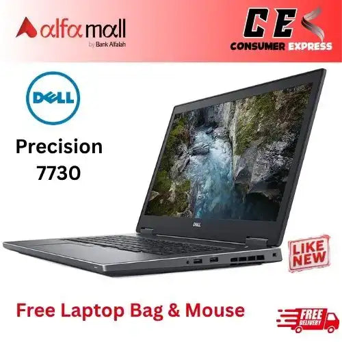 Dell Precisi 7730 Corei78th Gen 32GB RAM 512GB SSD Nvidia Quadro 6GB Graphics Card 17.3€³ Display (Like New) Free Bag & Mouse