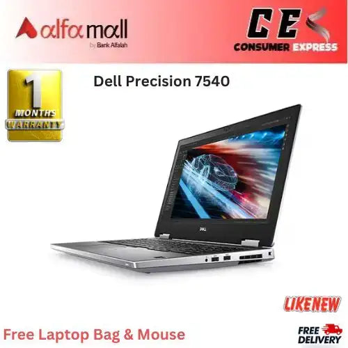 Dell Precision 7540 Core i7 9th Generation 32GB RAM 512GB SSD 4 GB Graphics 15.6" Display (Like New) - Free Bag & Mouse -