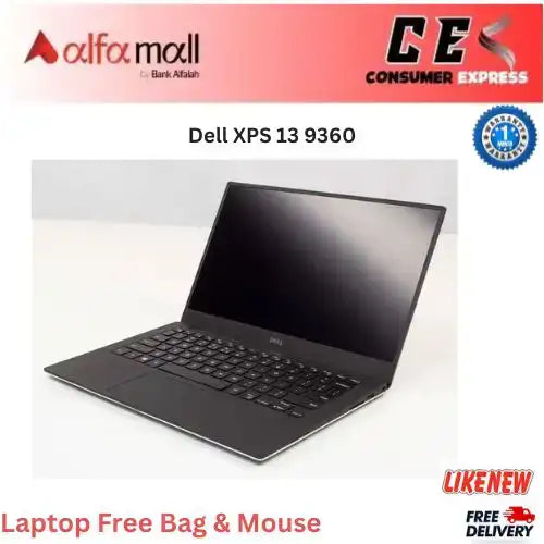 Dell XPS 13 9360 – Core i5 7th Gen, 8GB RAM, 256GB SSD, 13.3-Inch FHD InfinityEdge Display (Like New) - Free Bag & Mouse -