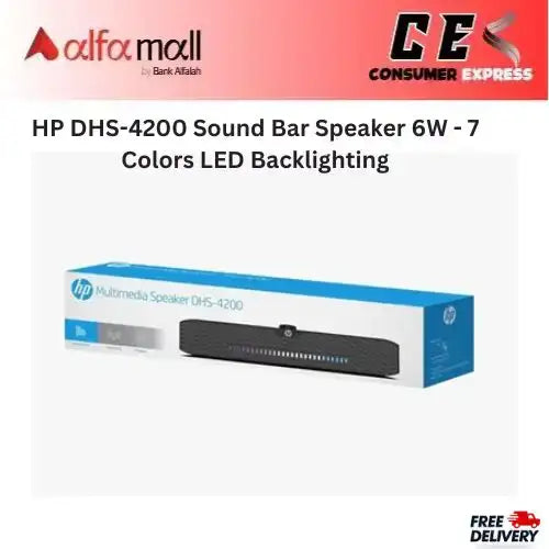 HP DHS-4200 Sound Bar Speaker 6W - 7 Colors LED Backlighting
