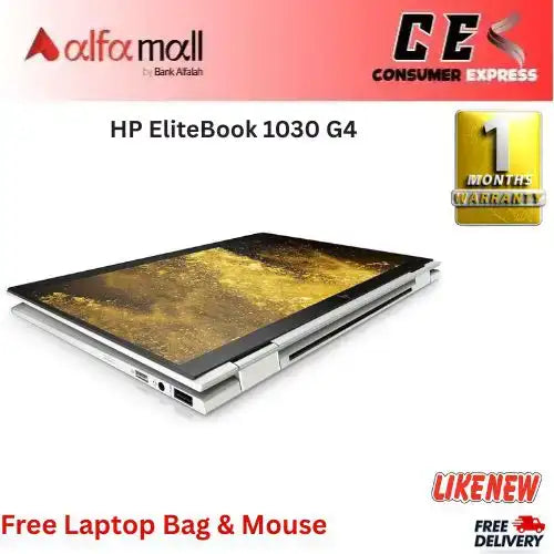 HP EliteBook 1030 G4 x360 Corei58th Gen 16GB RAM 256GB SSD Touchscreen 13.3€³ Display (Like New) Free Bag & Mouse