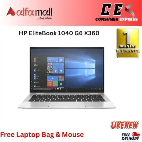 HP EliteBook 1040 G6 X360 Corei78th Gen 16GB RAM 512GB SSD 14€³ Touchscreen Display (Like New) Free Bag & Mouse