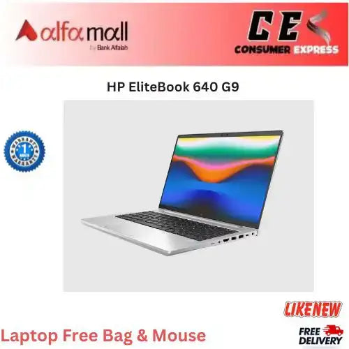 HP EliteBook 640 G9 Core-i5-12th Gen 16GB RAM 512GB SSD 14 Inch FHD Display (Like New) - Free Bag & Mouse -