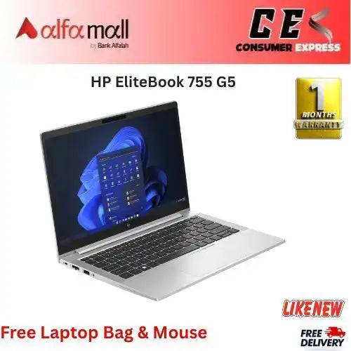 HP EliteBook 755 G5 €“ Ryzen 7 PRO 2700U, 16GB RAM, 512GB SSD, 15.6Inch FHD, Vega 10 Graphics (Like New) Free Bag & Mouse