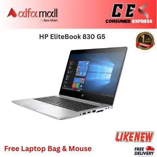 HP EliteBook 830 G5 Core i5 8th Gen 16GB RAM 256GB SSD 13.3 Inch FHD Display (Like New) Free Bag & Mouse