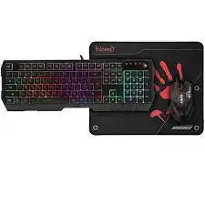 Bloody B1700 NE Gaming Keyboard Gaming Mouse Mousepad Black
