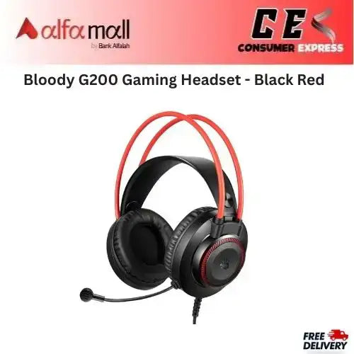 Bloody G200 Gaming Headset Black Red
