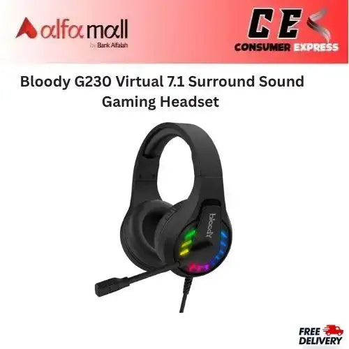 Bloody G230 Virtual 7.1 Surround Sound Gaming Headset -