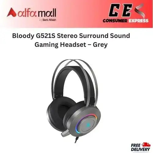 Bloody G521S Stereo Surround Sound Gaming Headset – Grey -