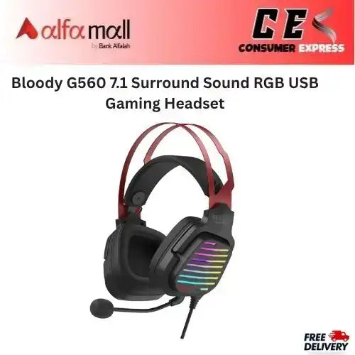 Bloody G560 7.1 Surround Sound RGB USB Gaming Headset -