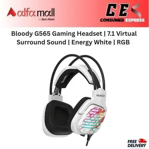 Bloody G565 Gaming Headset 7.1 Virtual Surround Sound Energy White RGB