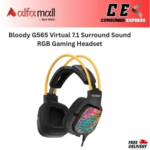 Bloody G565 Virtual 7.1 Surround Sound RGB Gaming Headset -