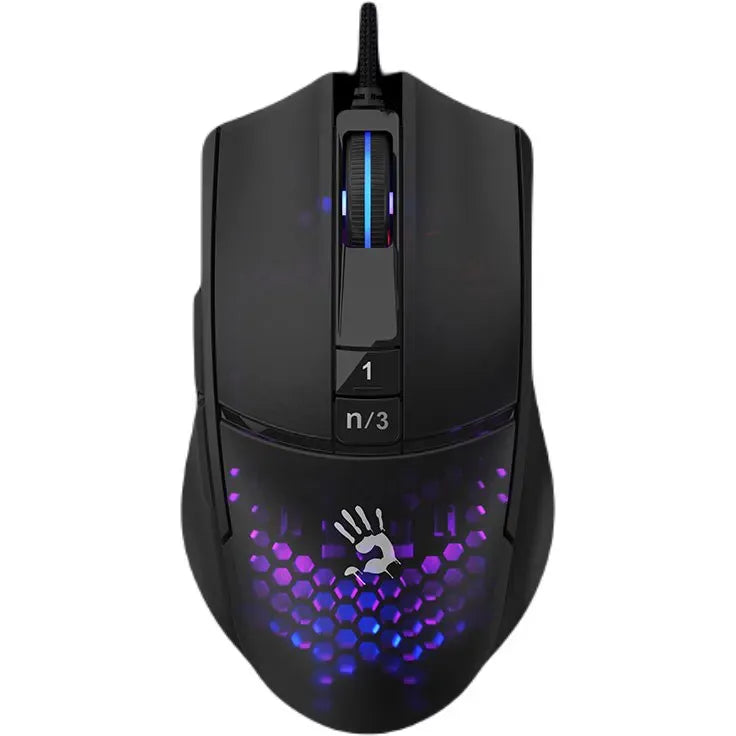 Bloody L65 Max Lightweight Gaming Mouse RGB Animi000 CPI Ultra Core 3 & 4 Actived Heycomb