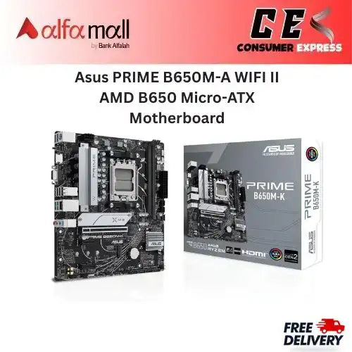 Asus PRIME B650MA WIFI II AMD B650 MicroX Motherboard, DDR5, AM5 WiFi6, Aura Sync