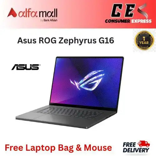 Asus ROG Zephyrus G16 Gaming Laptop 13th Gen Core i713620H, 16GB DDR4, 1TB SSD, NVIDIA RTX 4070 8GB Graphics, 16" FHD IPS 165Hz, Windows 11 Home, Eclipse Gray