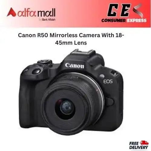 Can R50 Mirrorless Camera With 1845mm Lens